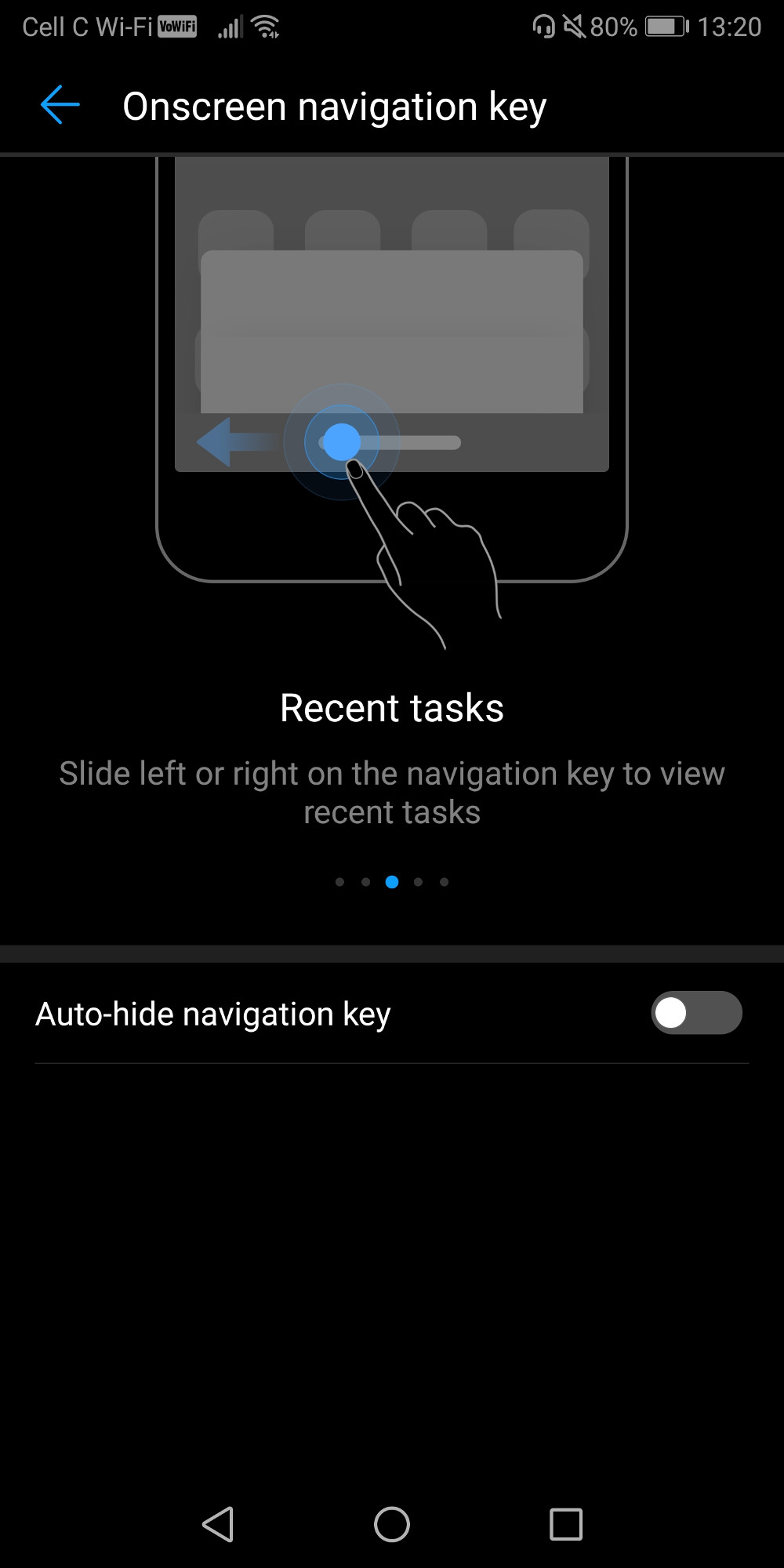 Gesture navigation on the Mate RS.