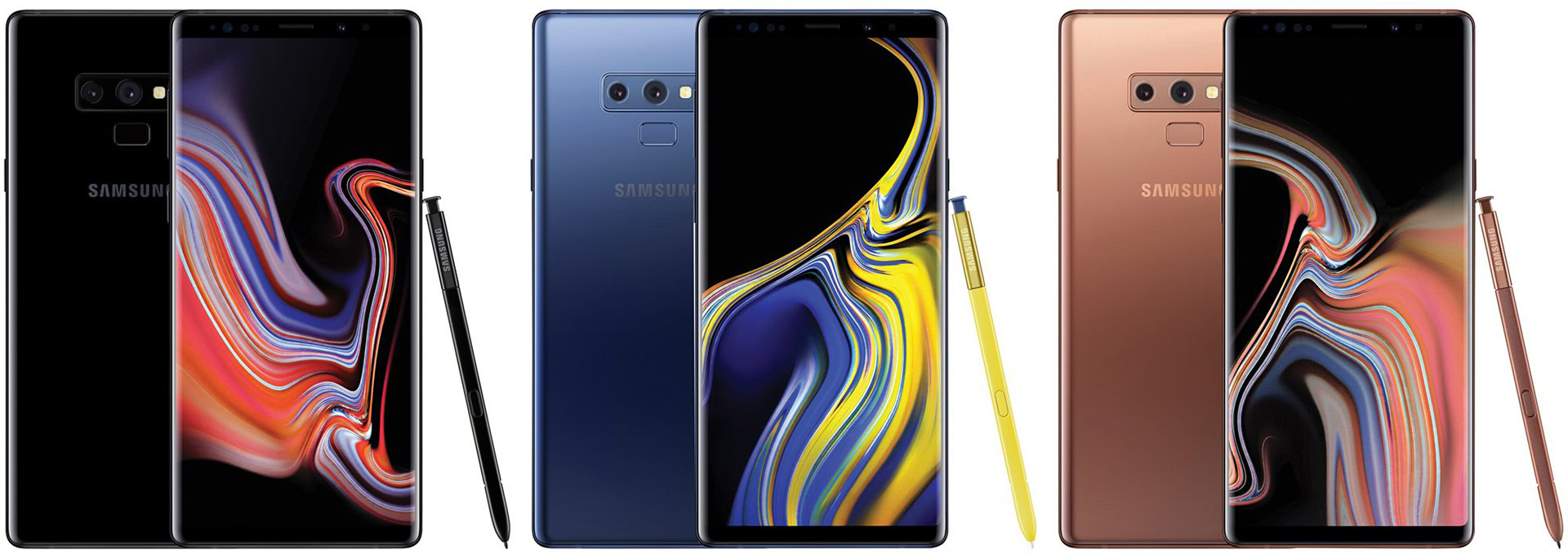 Three Samsung Galaxy Note 9 leaked renders. 