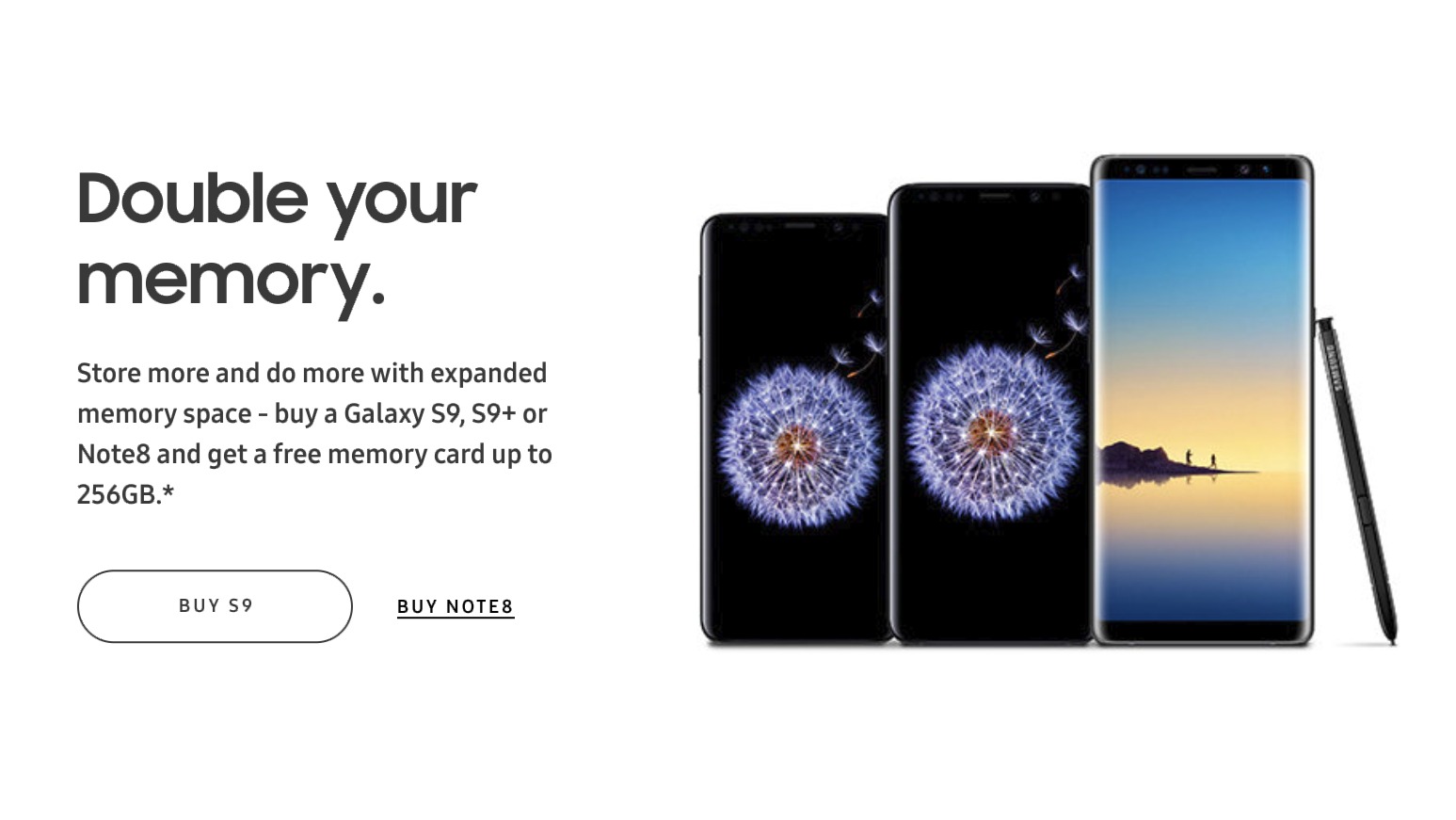 Samsung Galaxy S9, S9 Plus, Note 8 free microSD card offer