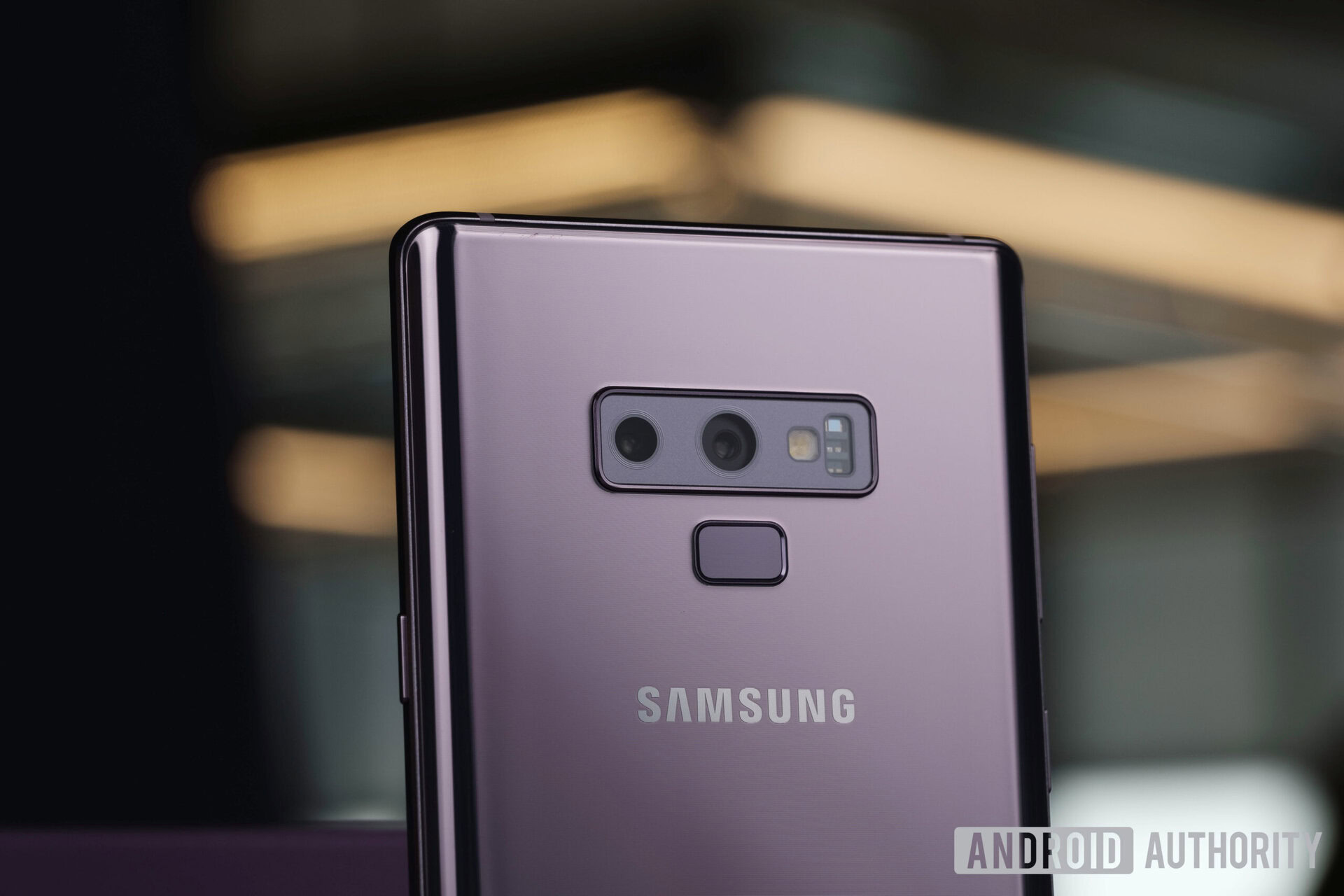 The purple Galaxy Note 9.