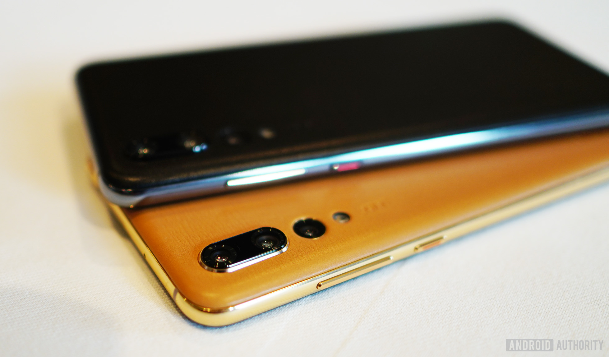 The leather-clad HUAWEI P20 Pro models.