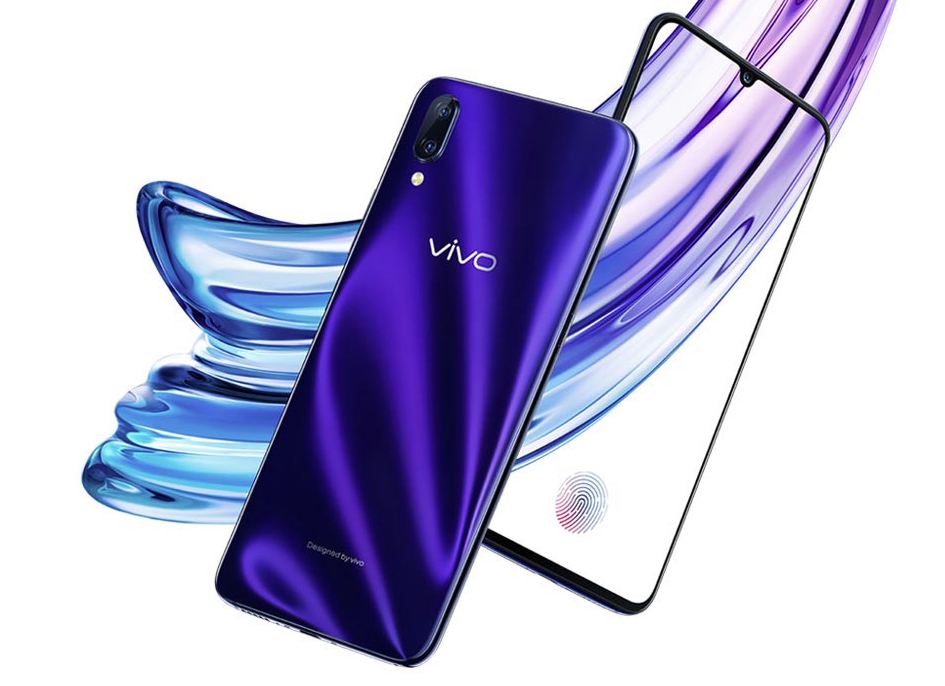 An image of the front and back of a vivo X23 smartphone.
