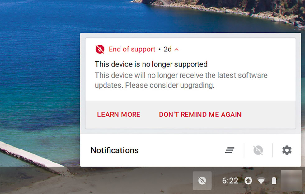 Original Chromebook Pixel End of Life Warning