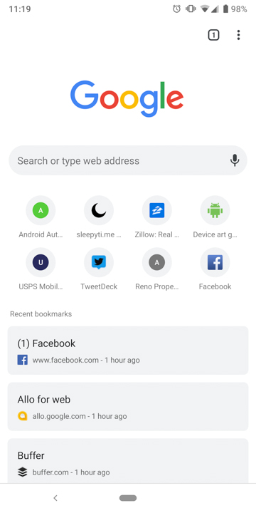 New Google Chrome Material Theme Android