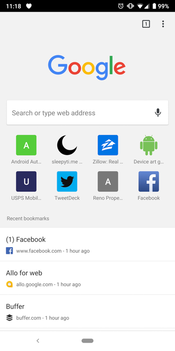 Old Google Chrome Material Theme Android