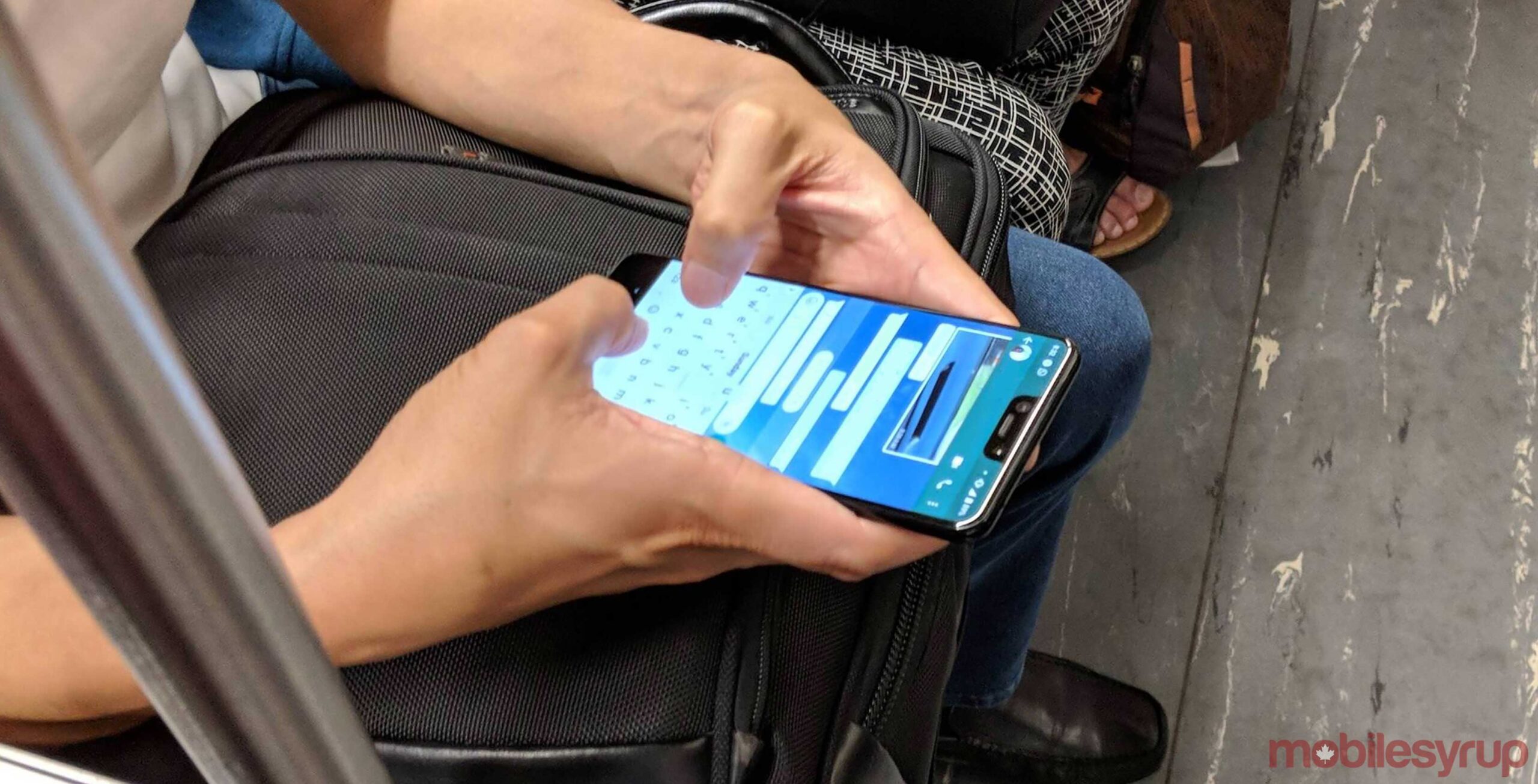A person holding an alleged version of the Google Pixel 3 XL.