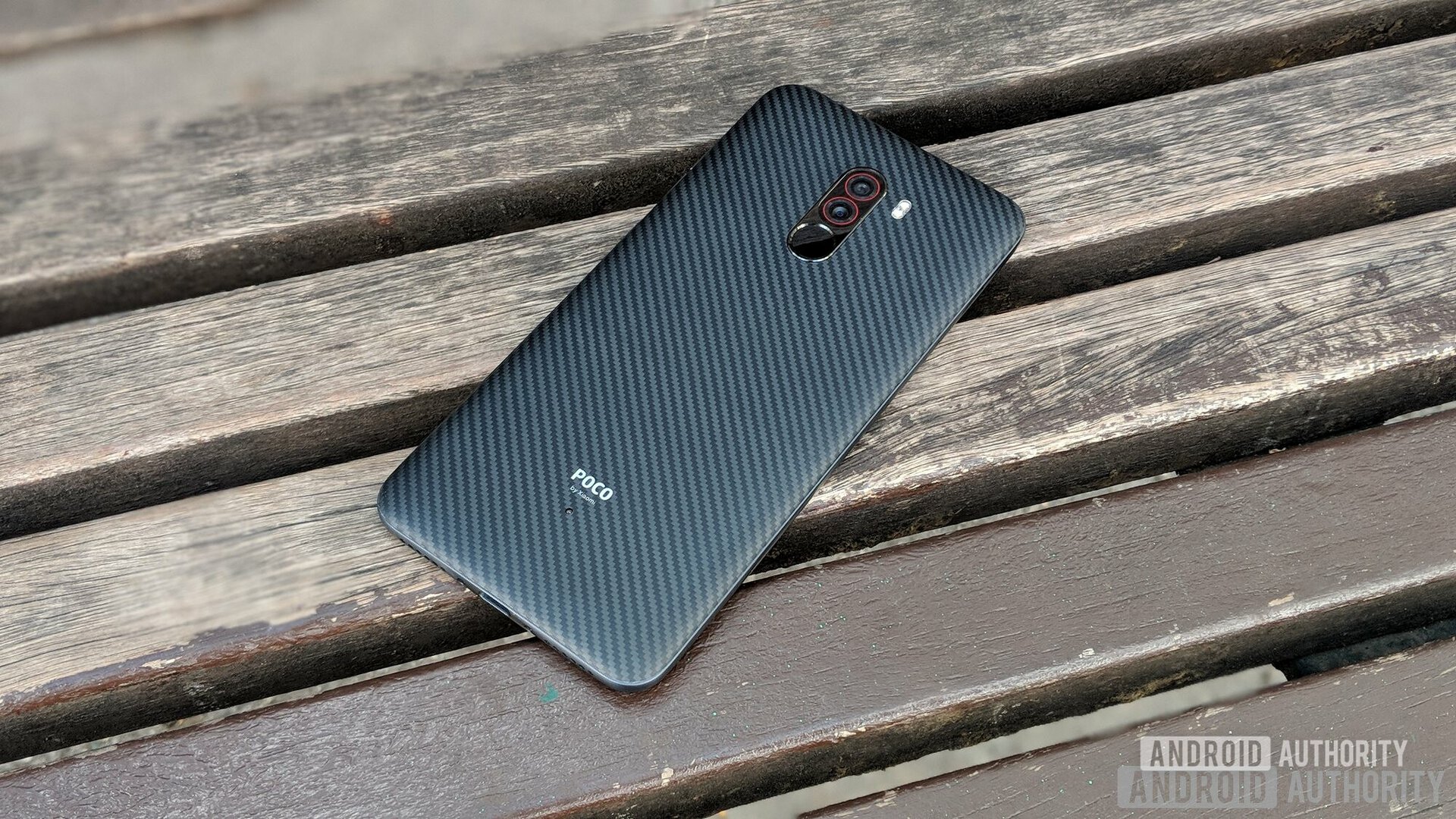 The back of the POCOphone F1 Armoured Edition.