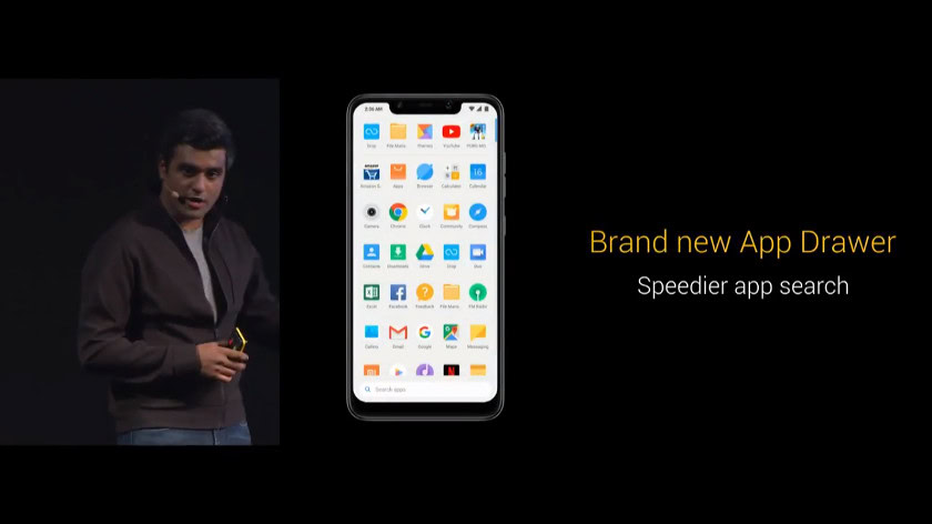 The app drawer in the POCOphone F1.