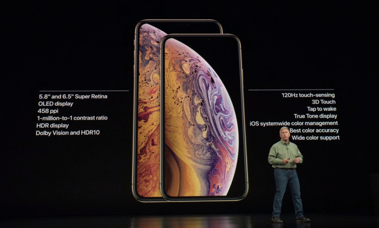 Apple dongle iPhoneThe iPhone XS and iPhone XS Max as seen on stage during the Apple Event 2018.