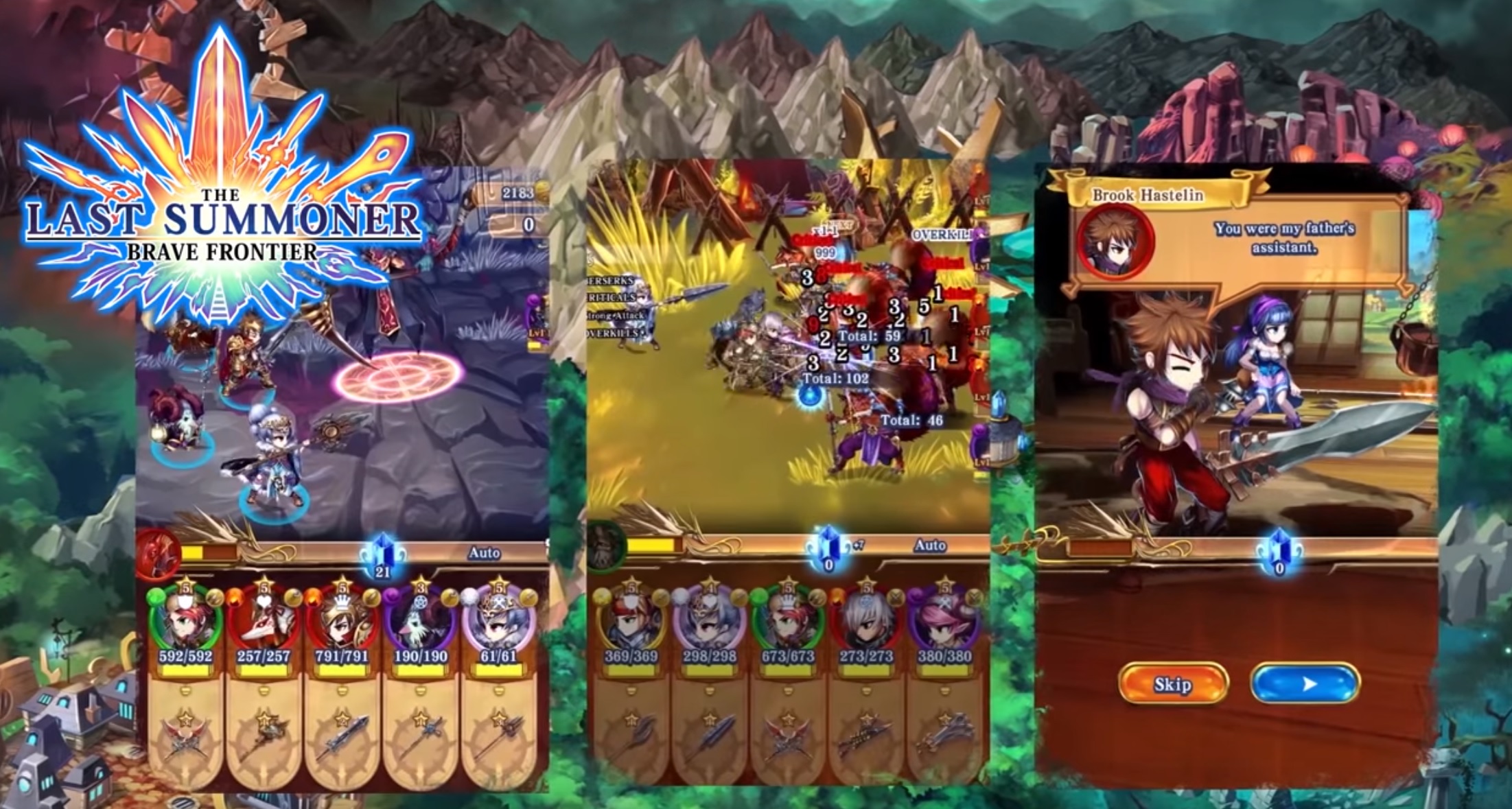 Gameplay images of Brave Frontier: The Last Summoner on Android.
