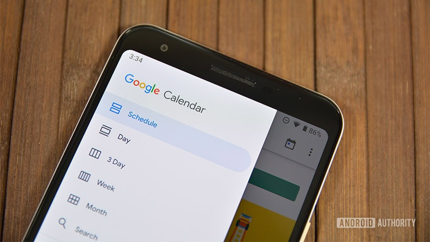 A photo from Google Calendar 2019