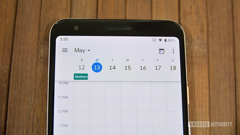 A photo of Google Calendar's week view in 2019