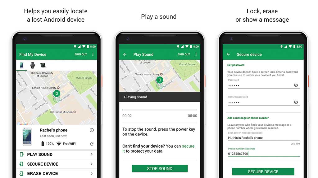 Find my Device is one of the best security apps for android