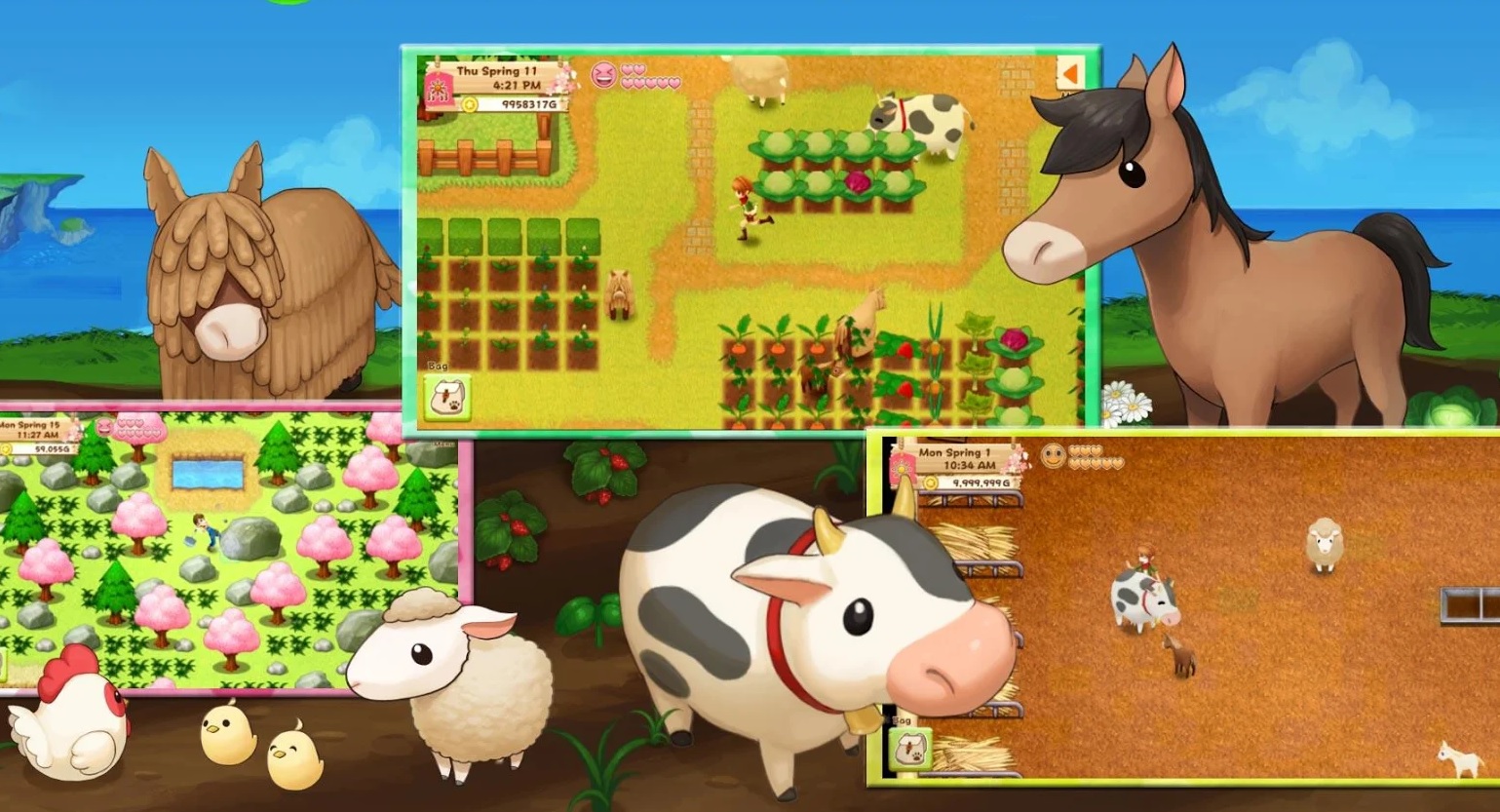 Screenshots from Harvest Moon Light of Hope on Android.