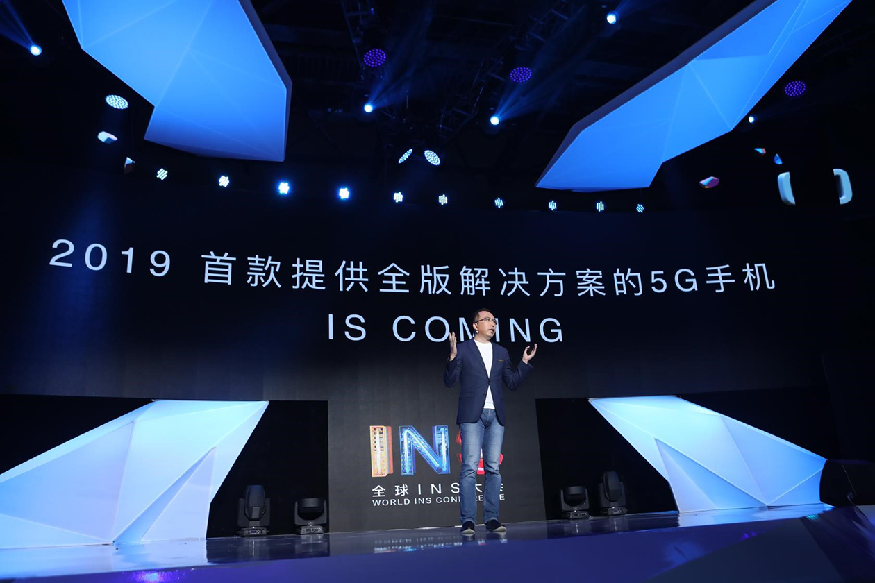 President of Honor smartphones, Mr. George Zhao, on stage during an Honor 5G phone event.