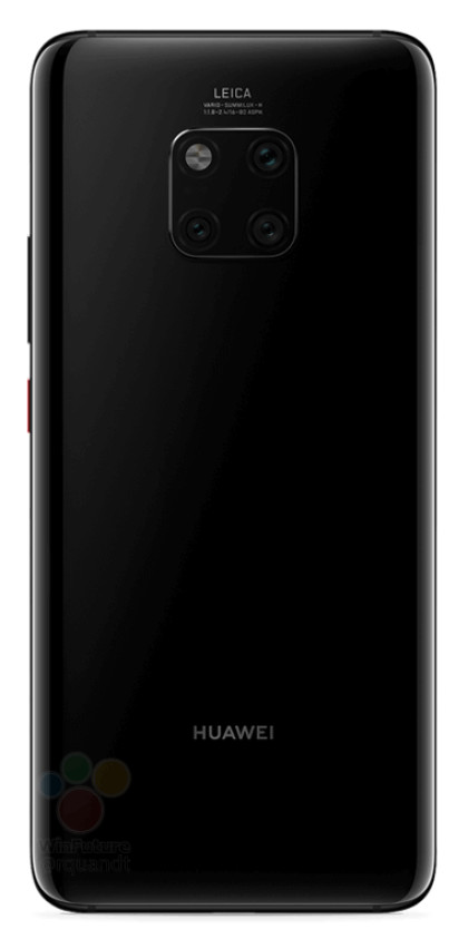 A leaked image of the HUAWEI Mate 20 Pro in black color.