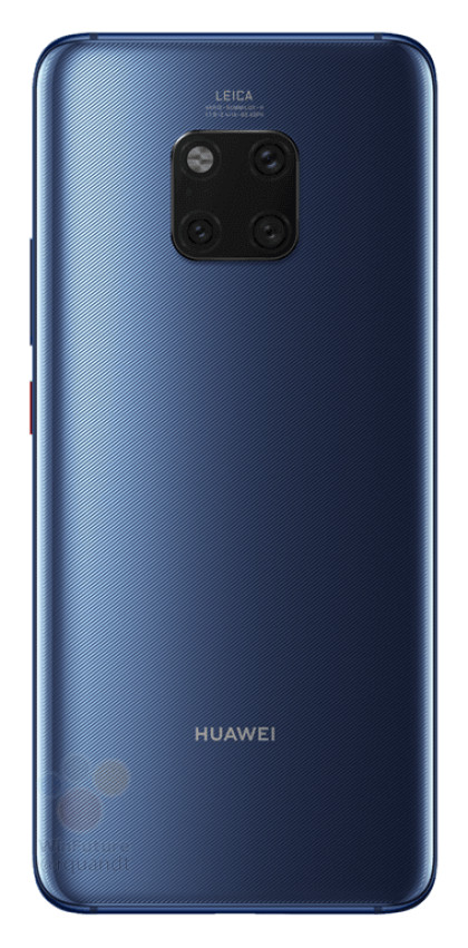 A leaked image of the HUAWEI Mate 20 Pro in blue color.