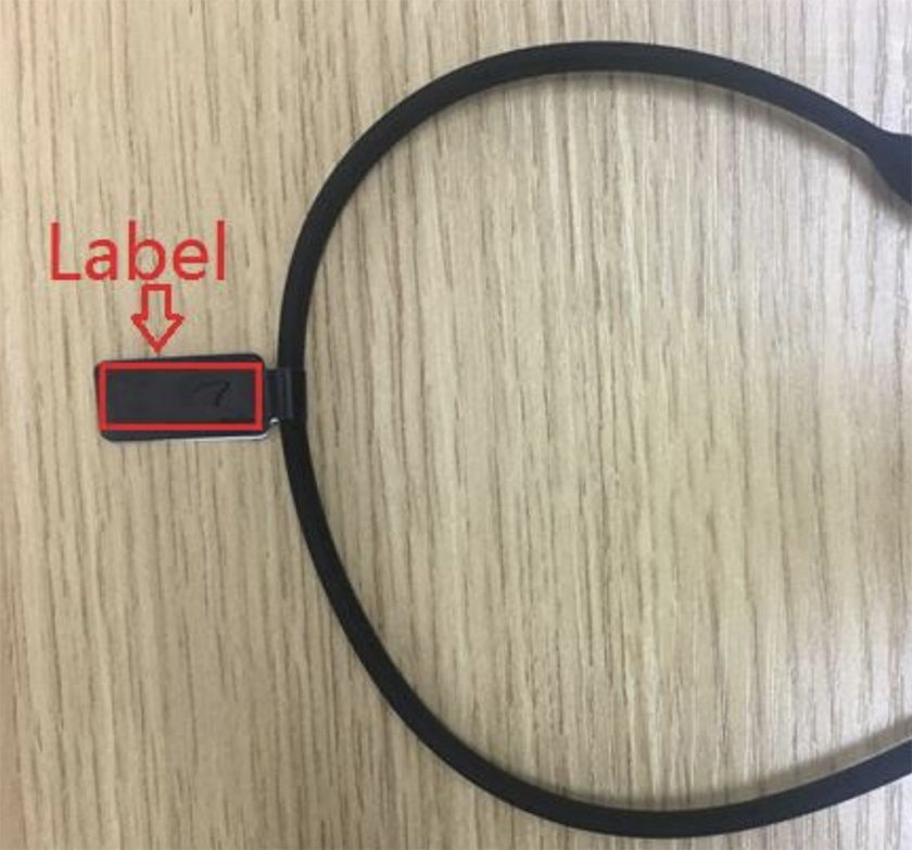 An image of the band of OnePlus Bullets Wireless 2 as filed by the FCC.