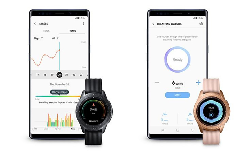 Screenshots of the updated Samsung Health app, Samsung Health 6.0.