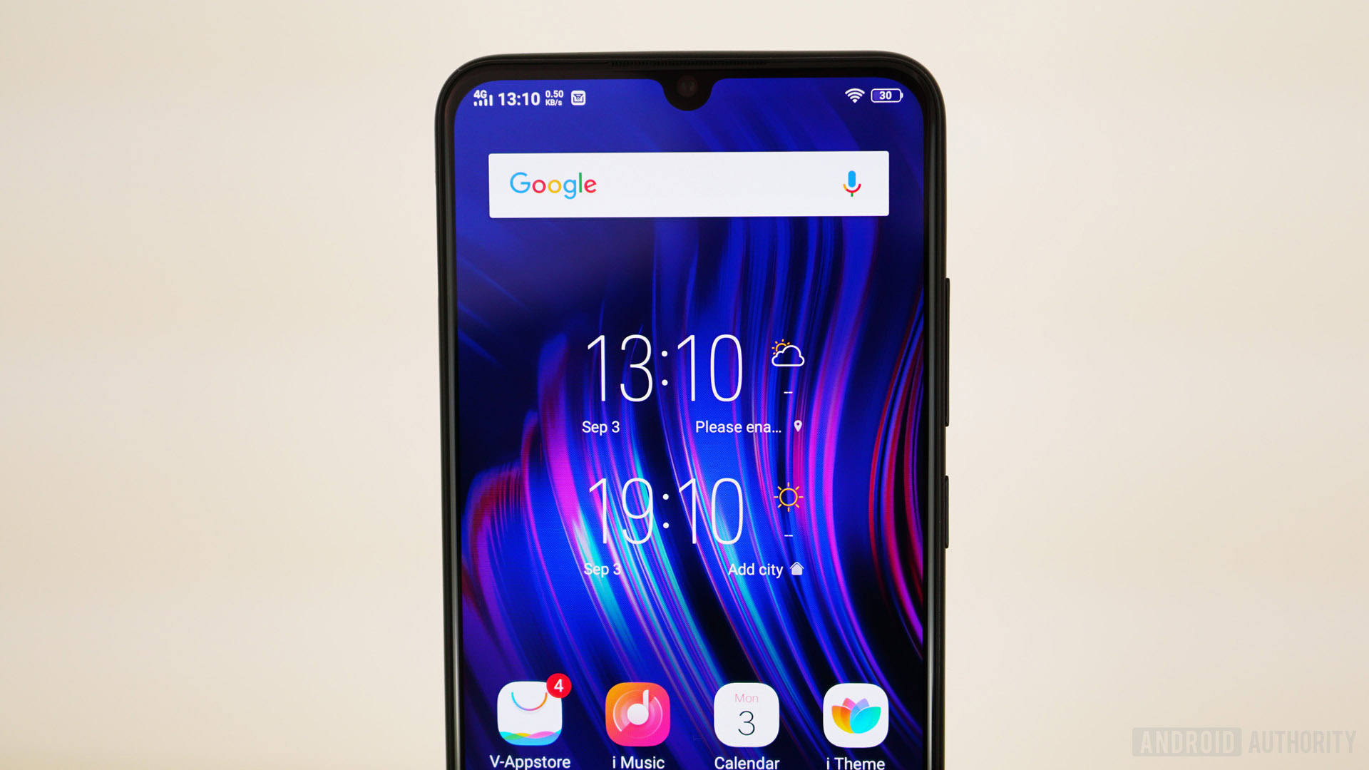 vivo V11 review - home screen widget top bezel