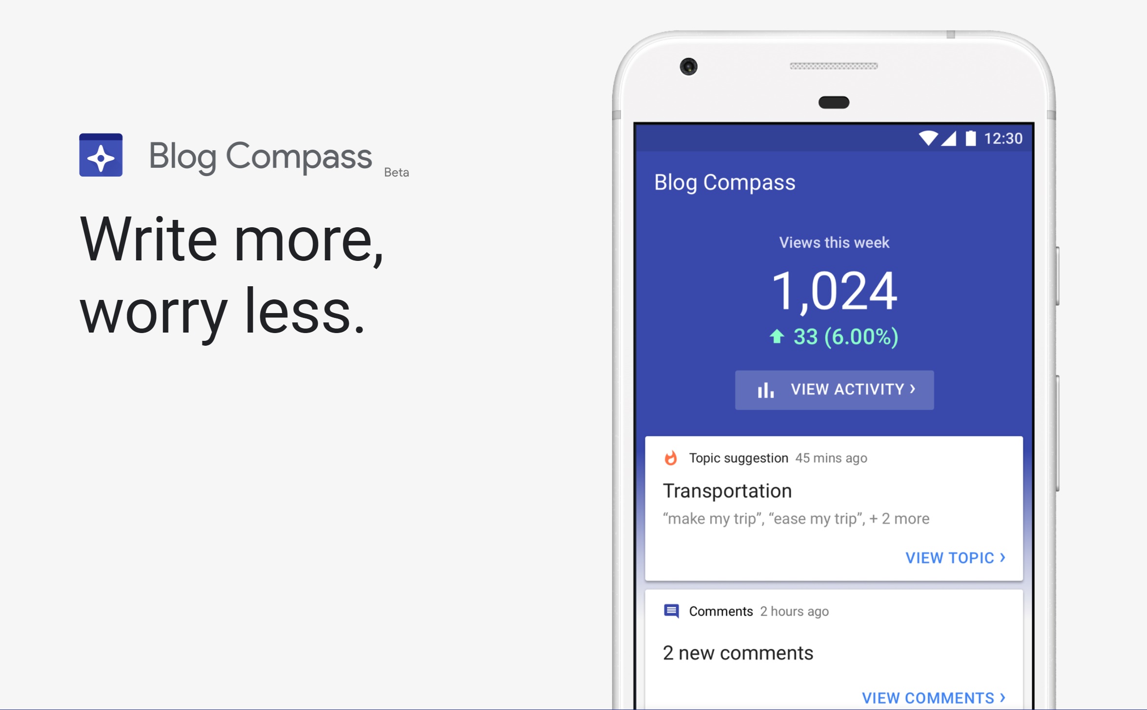 Google Blog Compass app promo image from the Google Blog. 