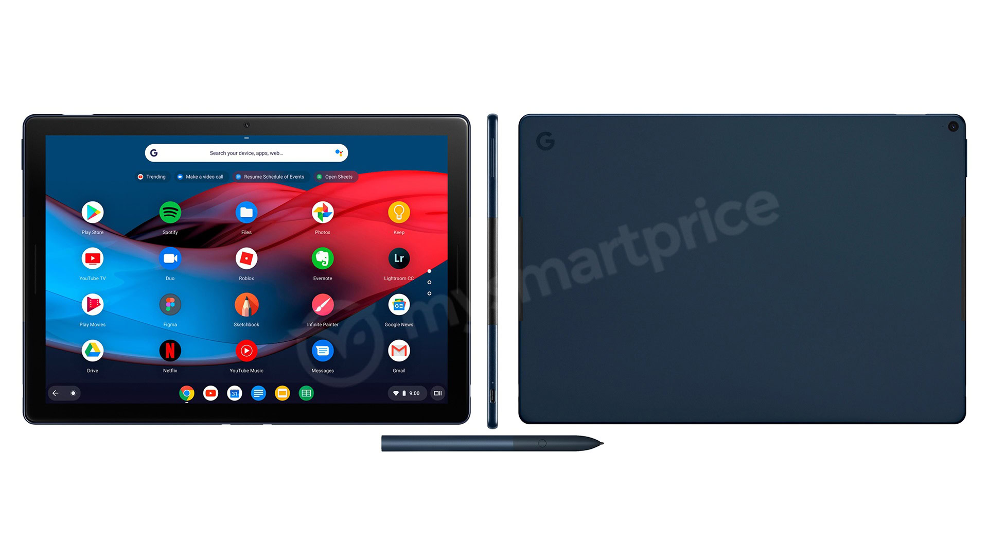 Leaked renders of the reported Google Pixel Slate.