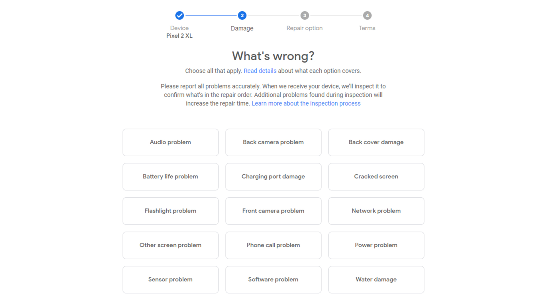 Google Store Repair Center Troubleshooting Options