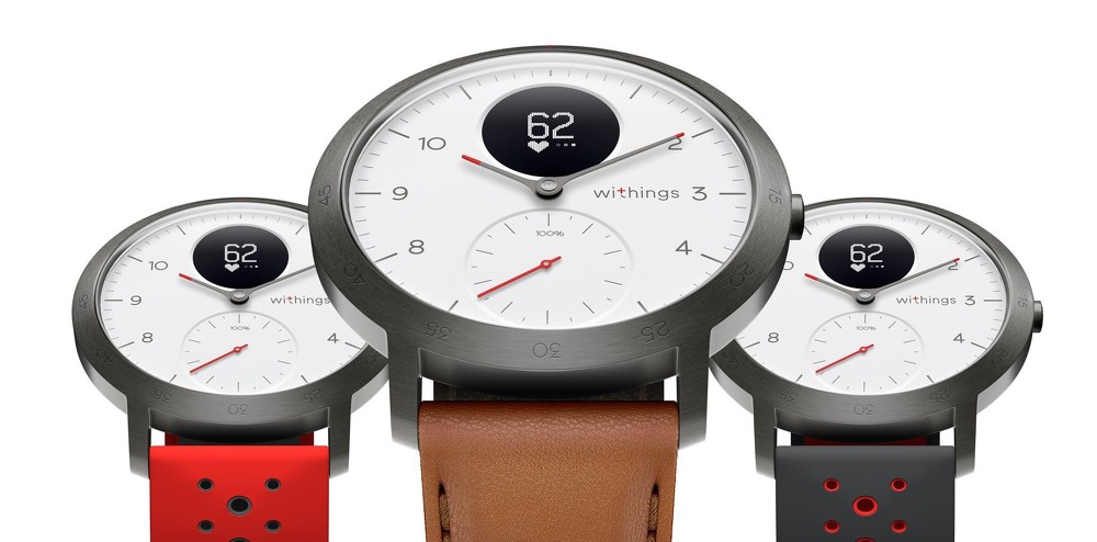 Promotional images of the Withings Steel HR Sport Smartwatch.