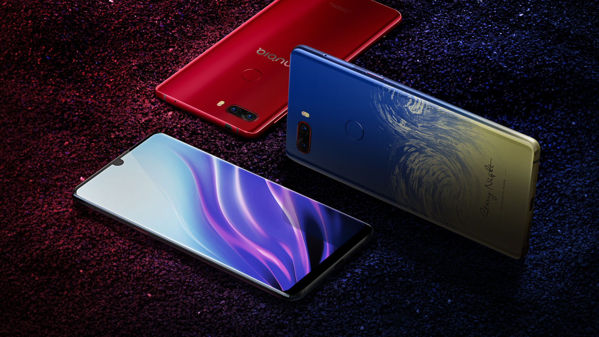 The Nubia Z18, including the Starry Night option.