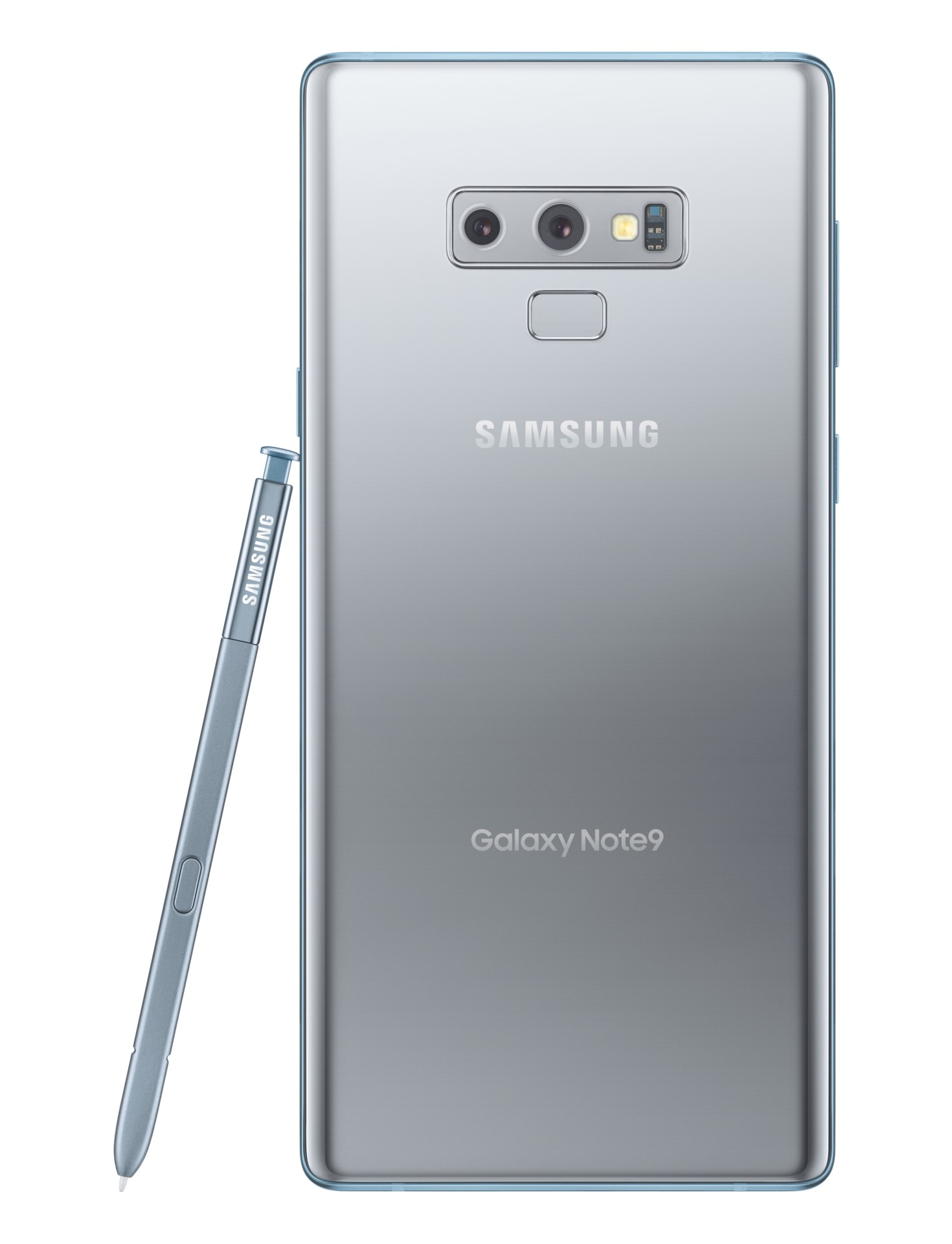 Press images of the Samsung Galaxy Note 9 Cloud Silver edition.