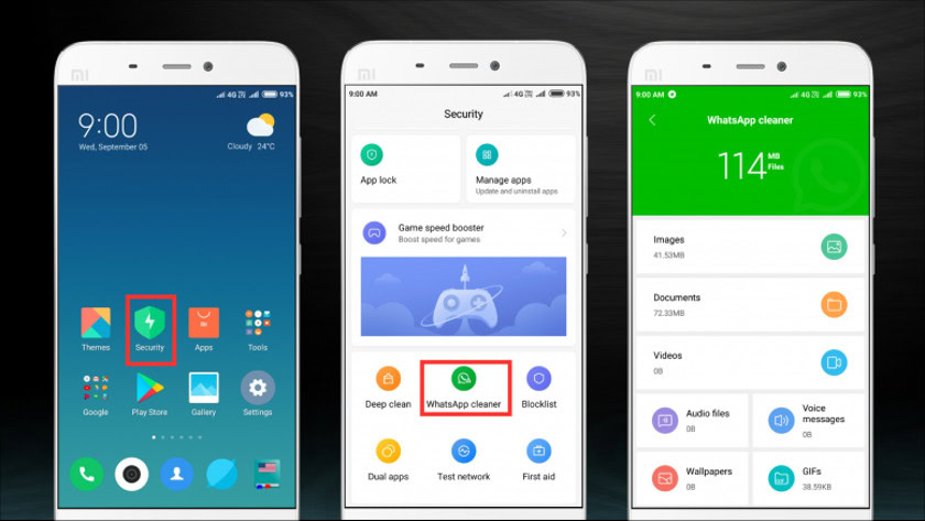 WhatsApp Cleaner on Xiaomi's MIUI 10.