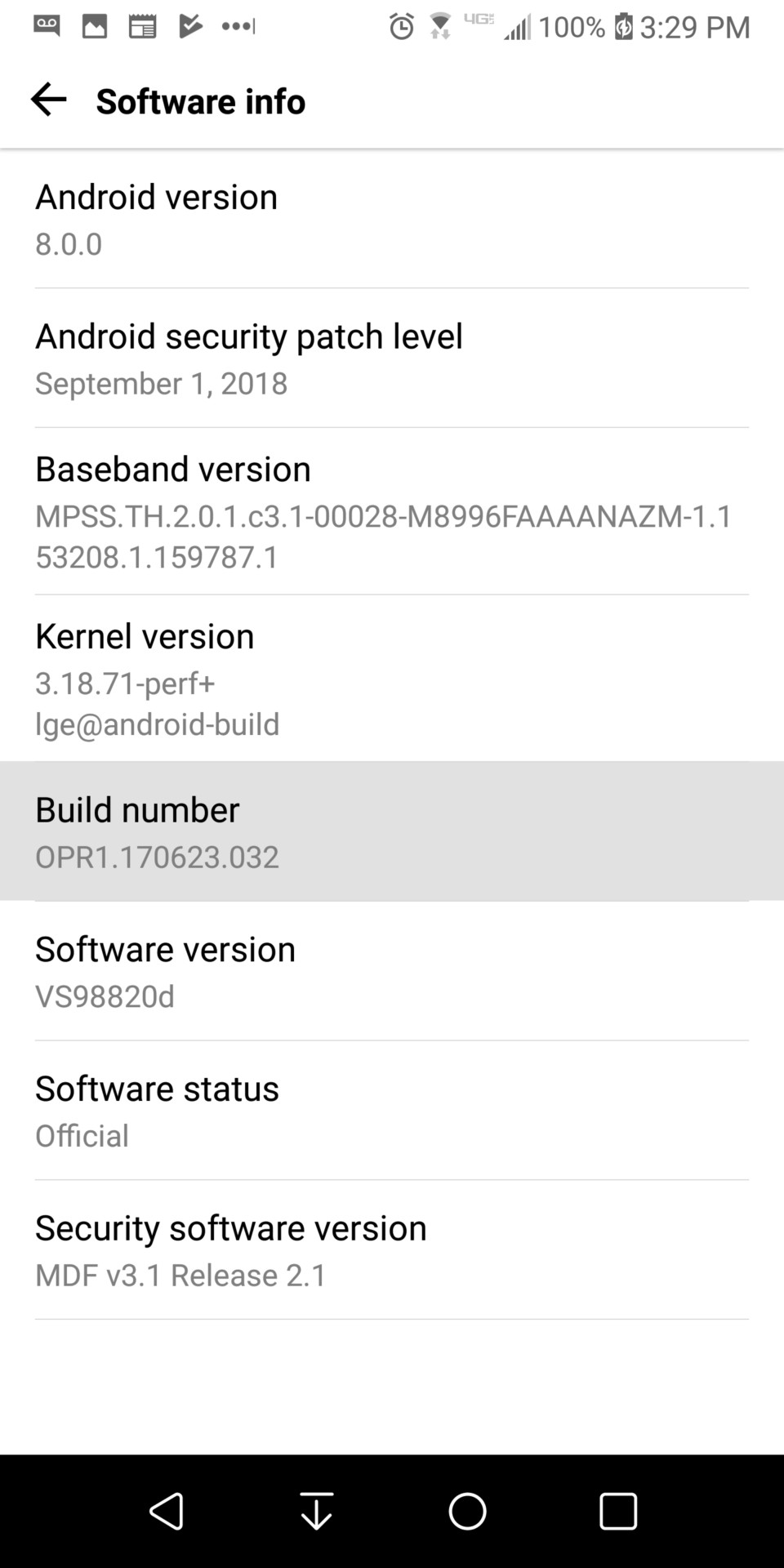Screen shot on LG V40 depicting the audio related developer settings.