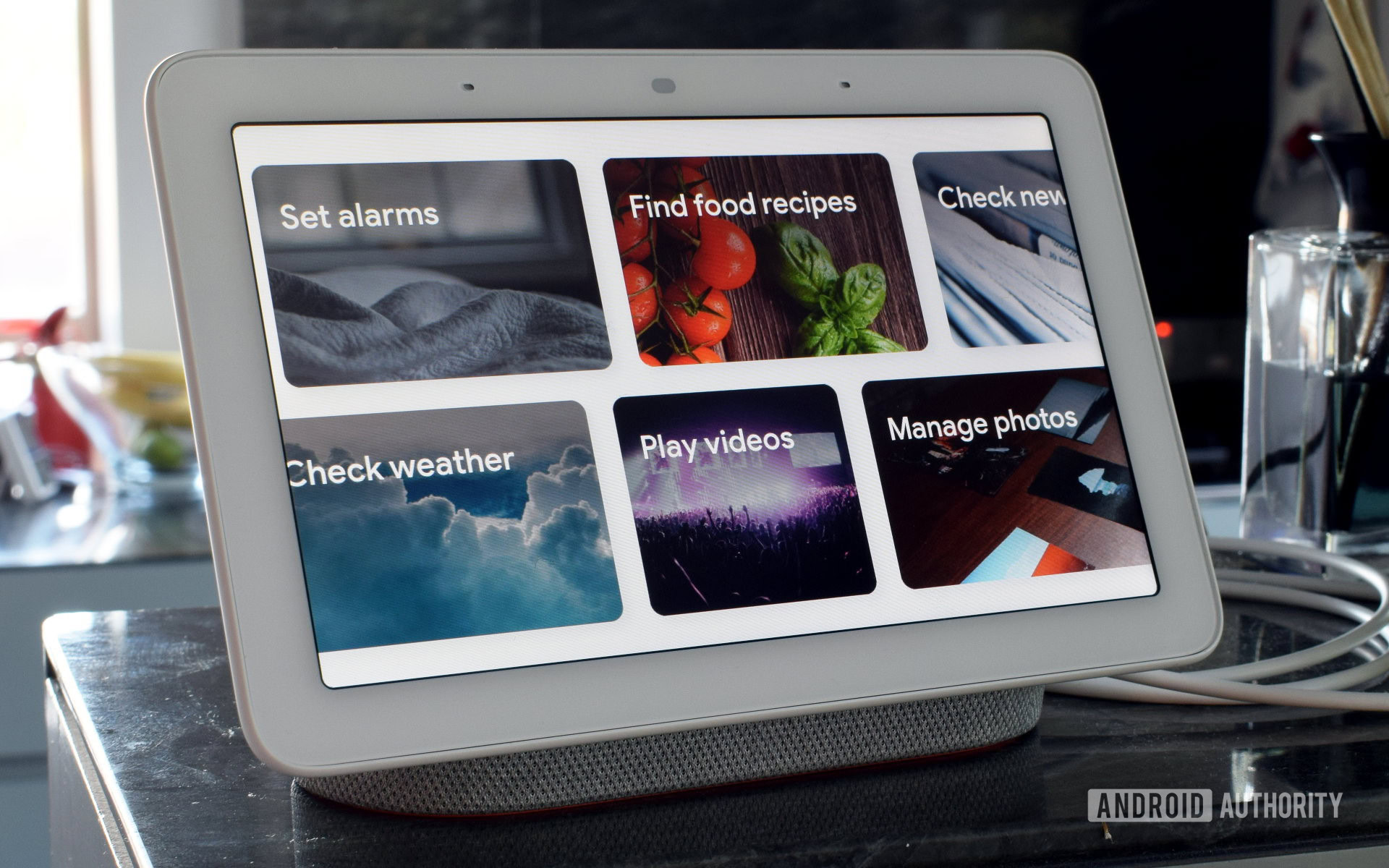 Google Home Hub showing feature menu