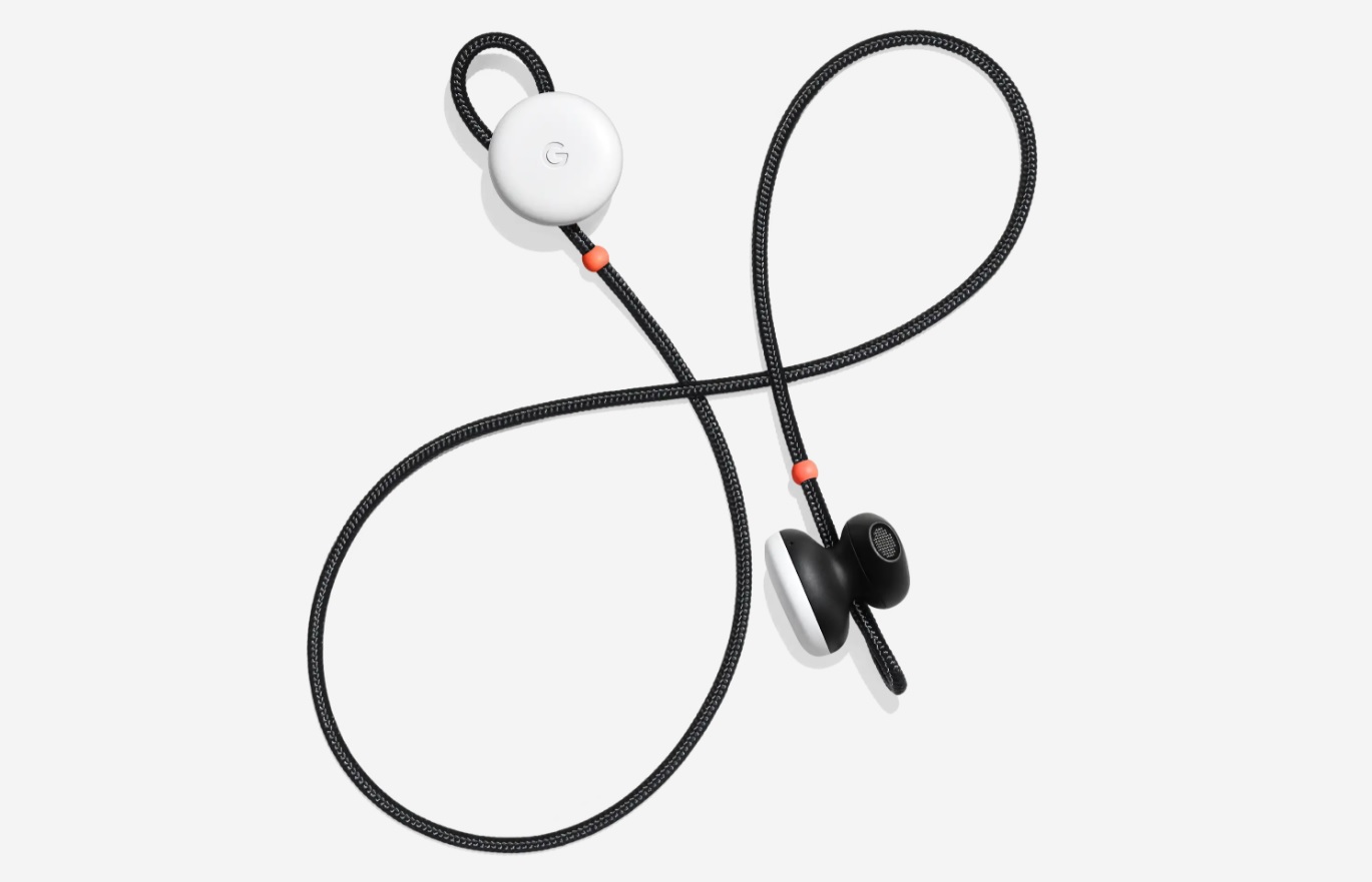 A promotional image of the Google Pixel Buds.