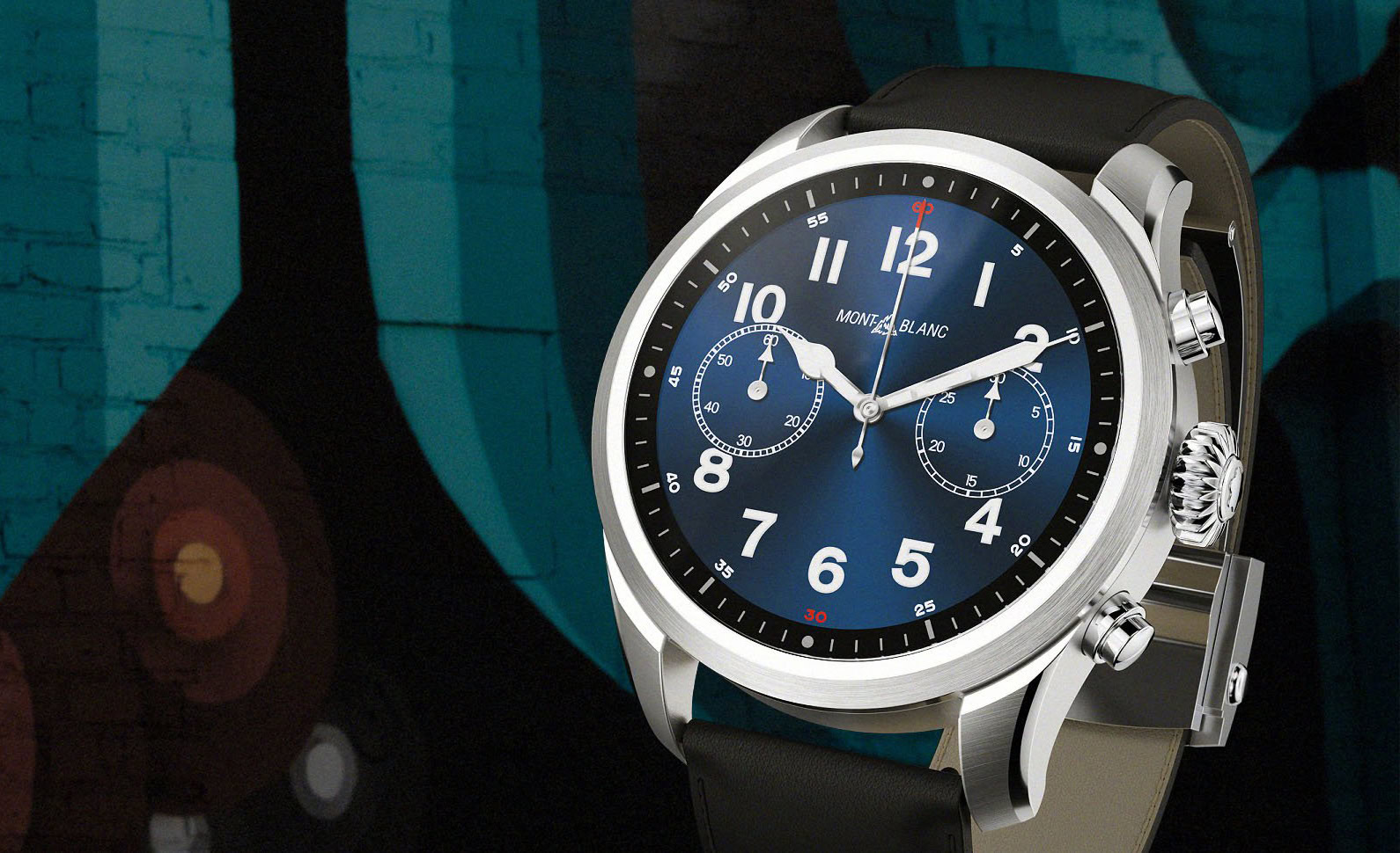 A promotional image of the Montblanc Summit 2, the first smartwatch with the Qualcomm Wear 3100 chipset.