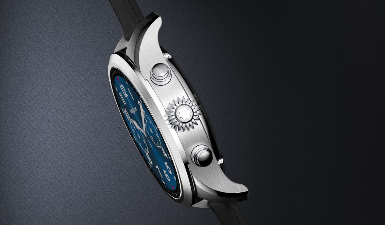 A promotional image of the Montblanc Summit 2, the first smartwatch with the Qualcomm Wear 3100 chipset.