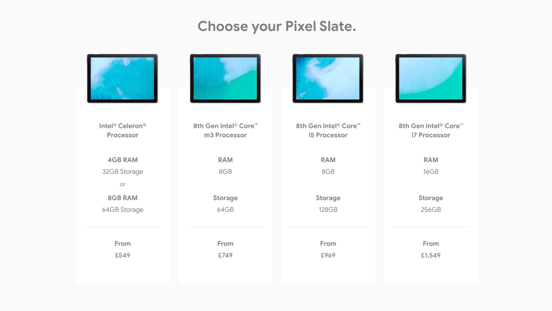 Google Pixel Slate specs