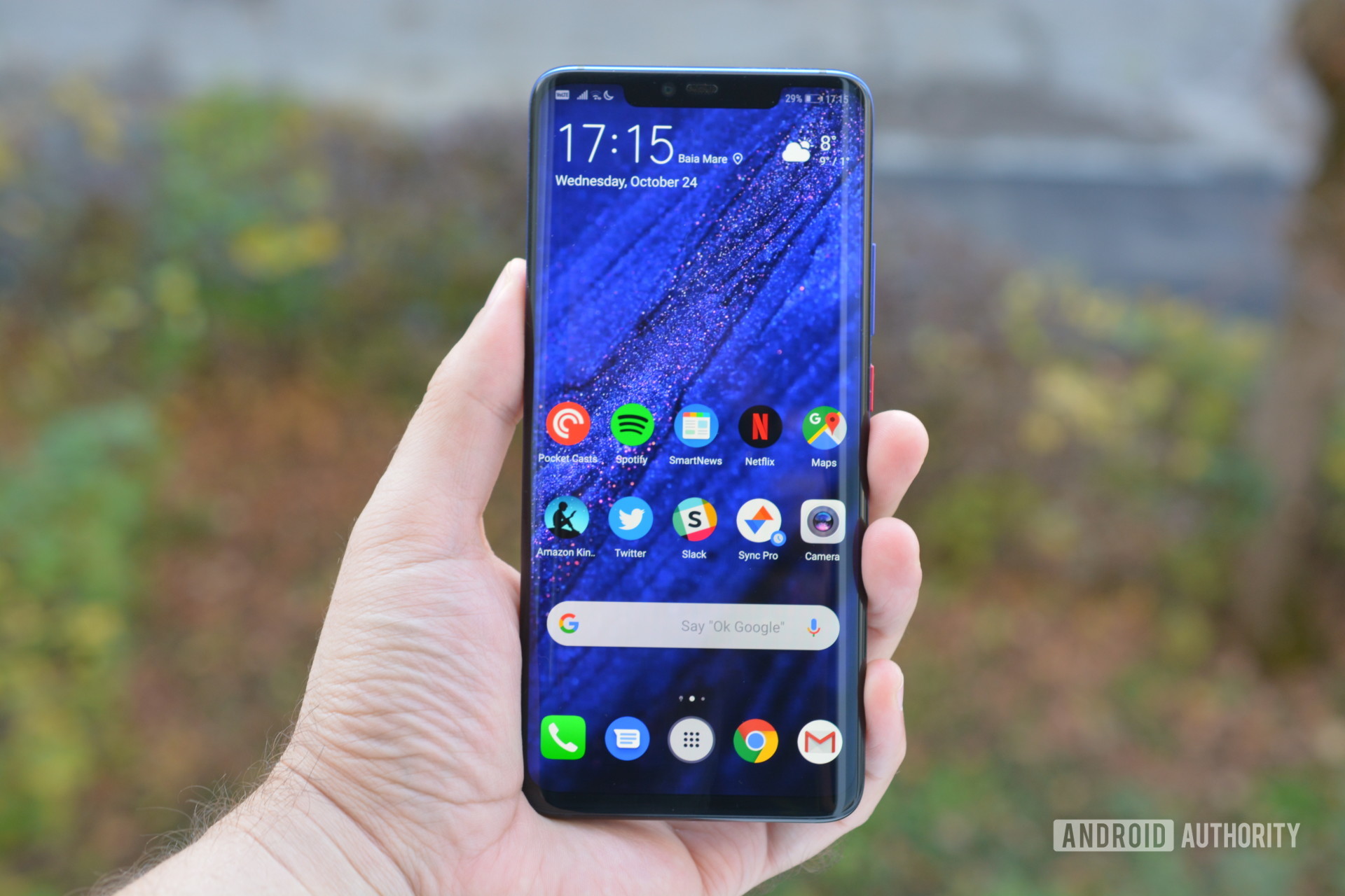 front view of huawei mate 20 pro twilight 