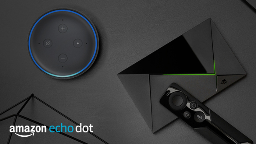 The NVIDIA Shield TV and Amazon Echo Dot.