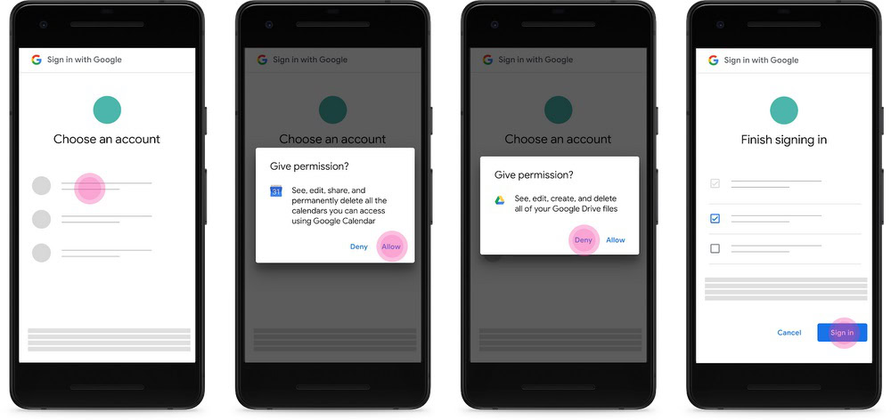 Google new permission dialog