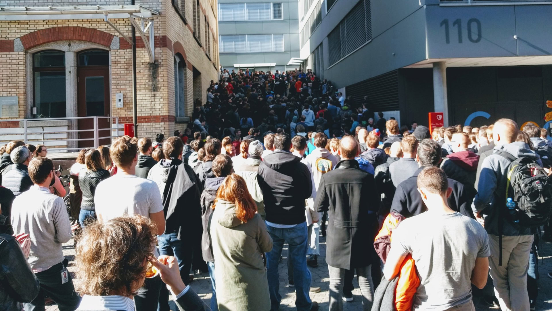 Google employees walk out in protest.