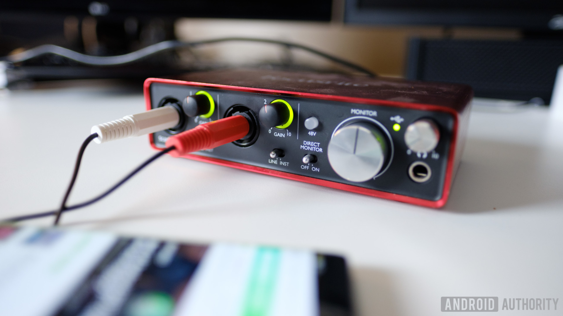Best sounding phone: focusrite scarlett 2i2 connected to a smartphone.