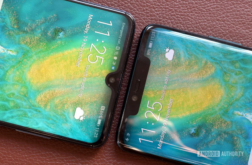 HUAWEI Mate 20 vs Mate 20 Pro notch