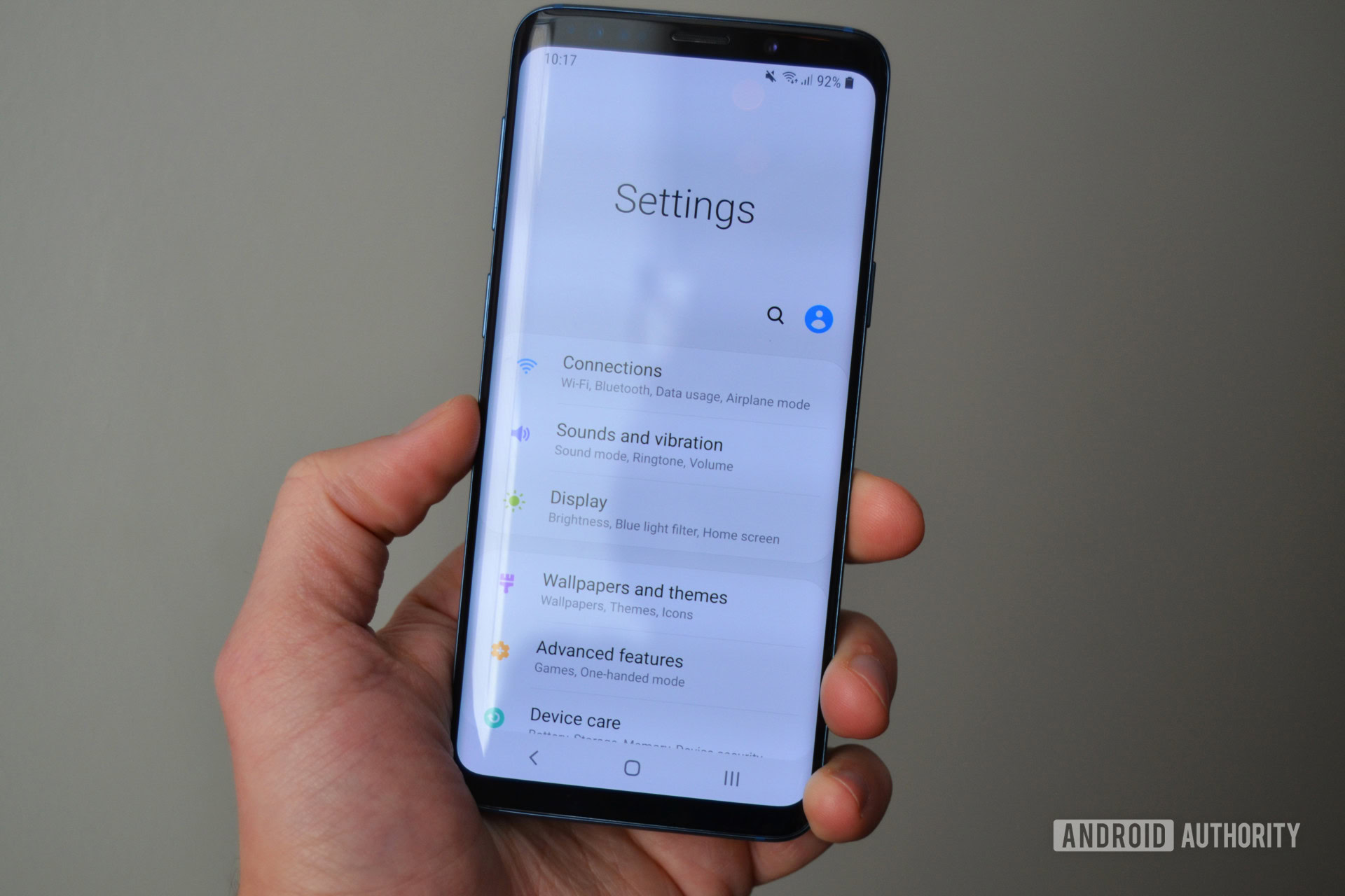 samsung galaxy s9 one ui review settings menu