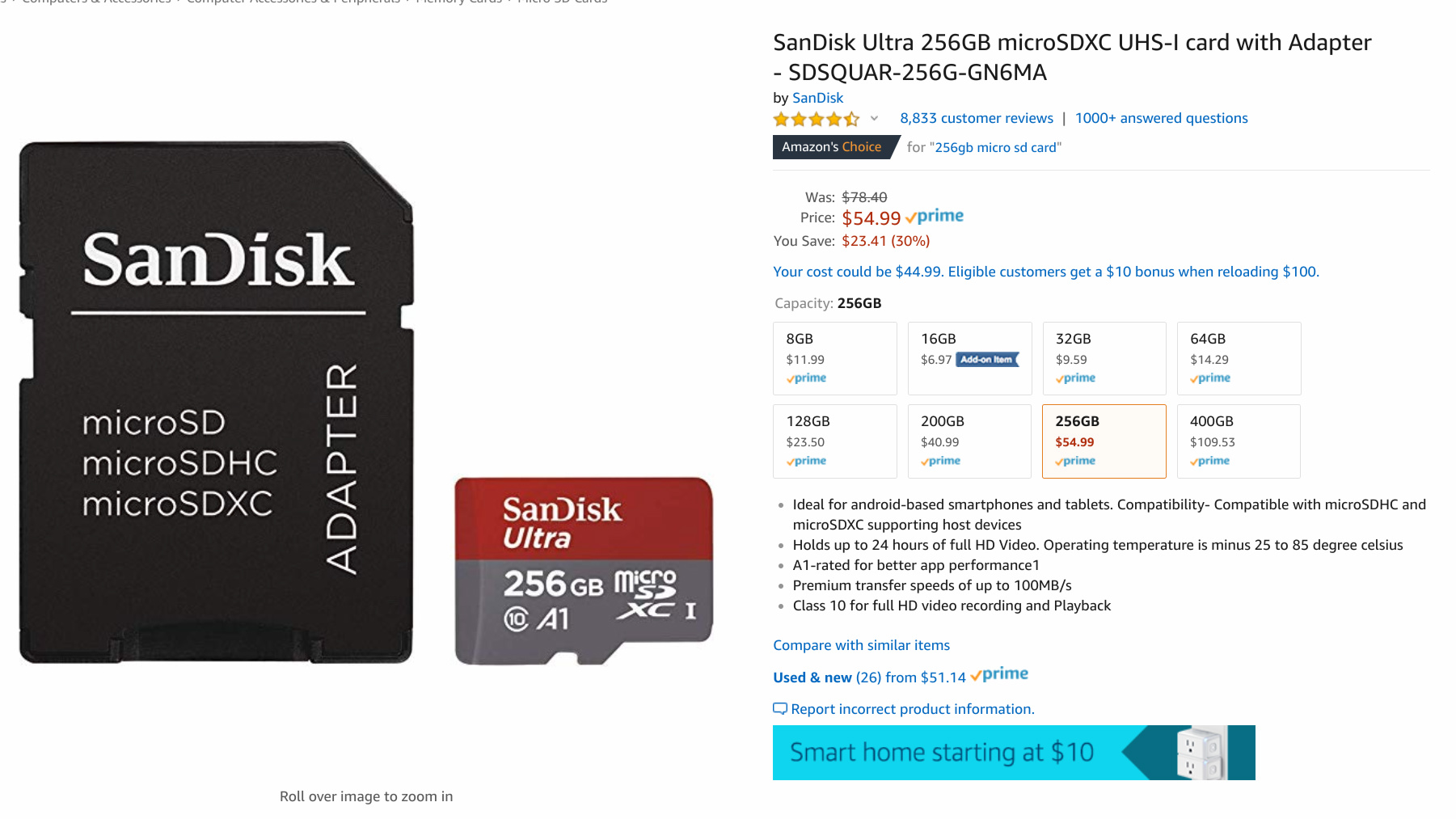 SanDisk microSD card deal.