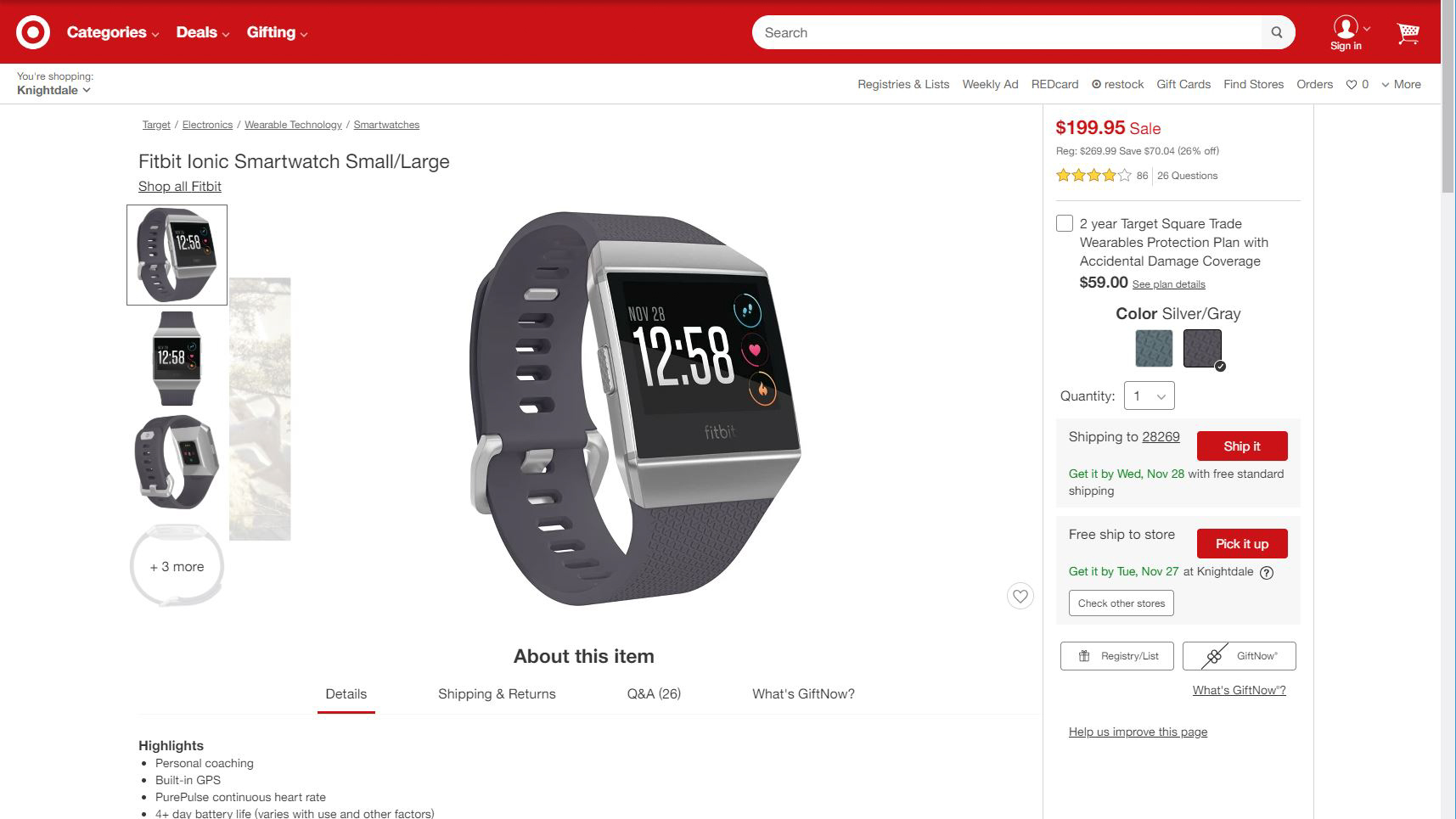 Fitbit Ionic Target Sale