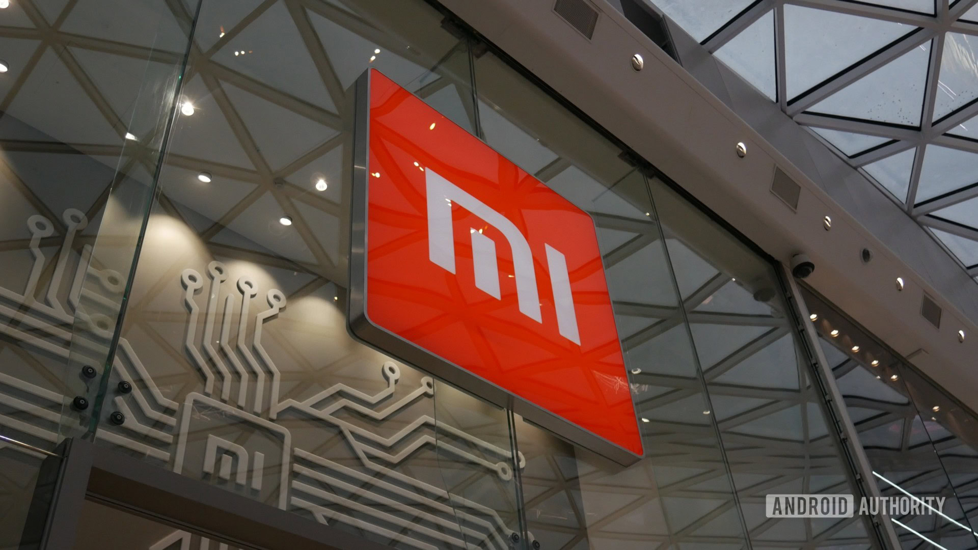 Xiaomi Mi logo at Mobile World Congress 2019 )MWC 2019)