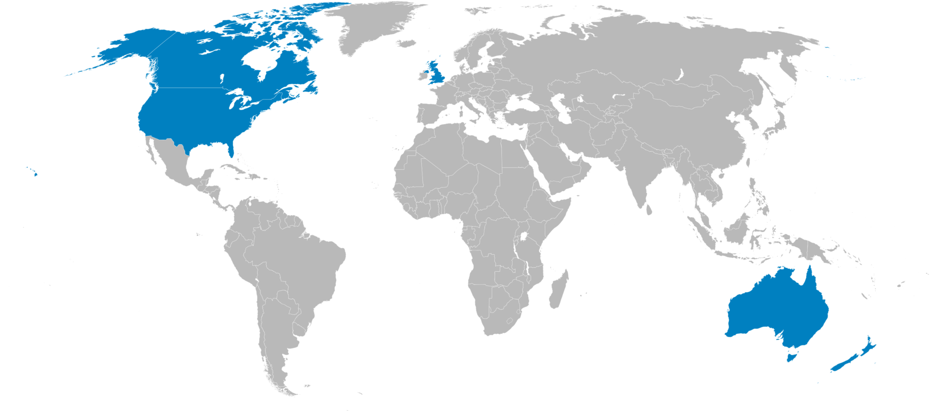 Five Eyes world map