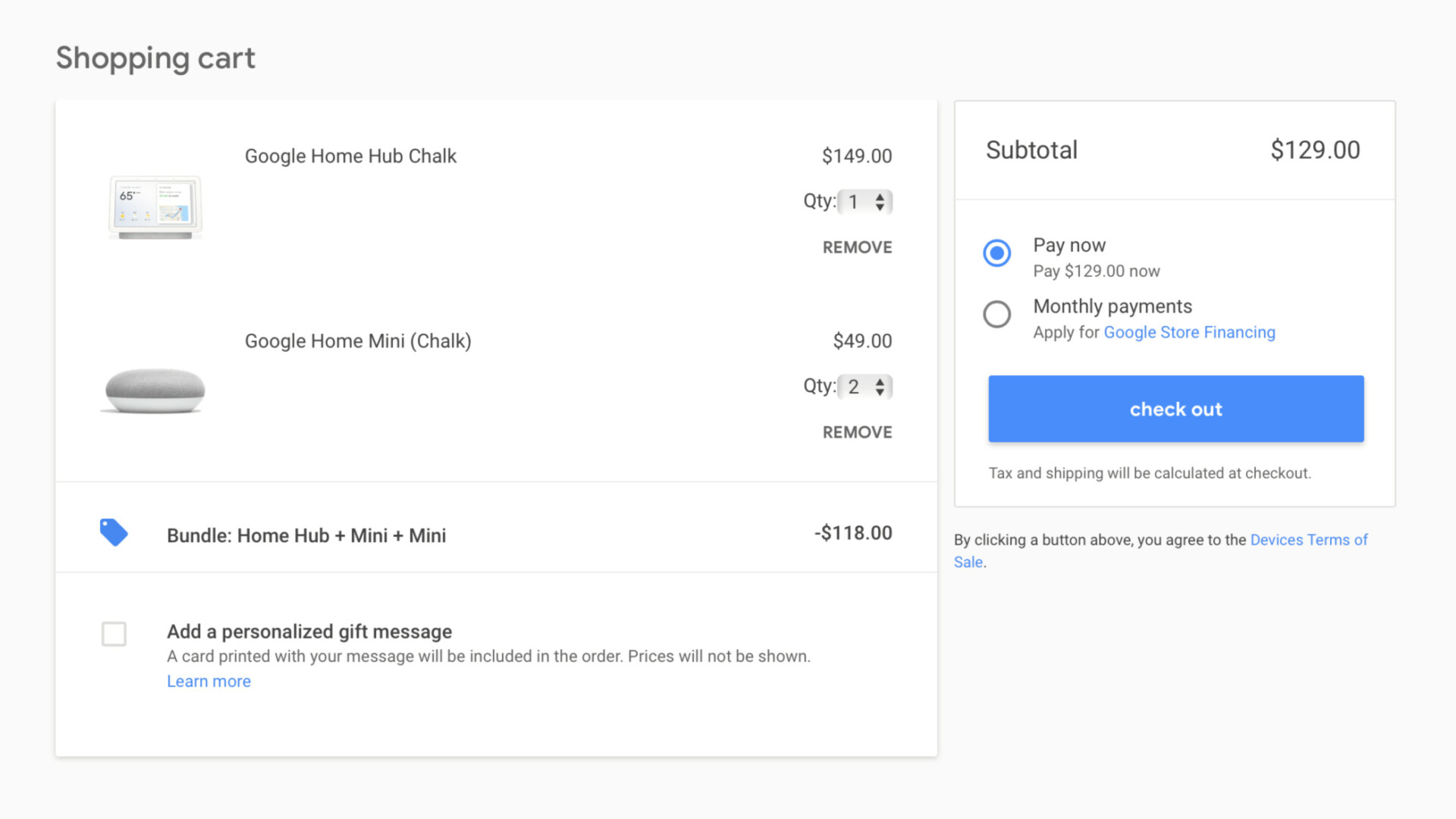 Bundle deal on the Google Home Hub and Home Mini.