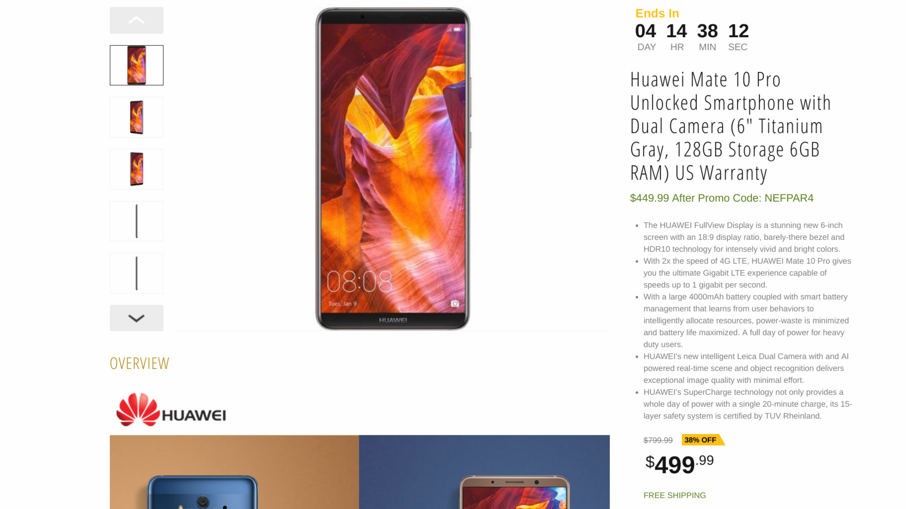 Deal on the Huawei Mate 10 Pro